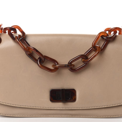 Prada Goatskin Swing Chain Shoulder Bag Beige 10 of 10