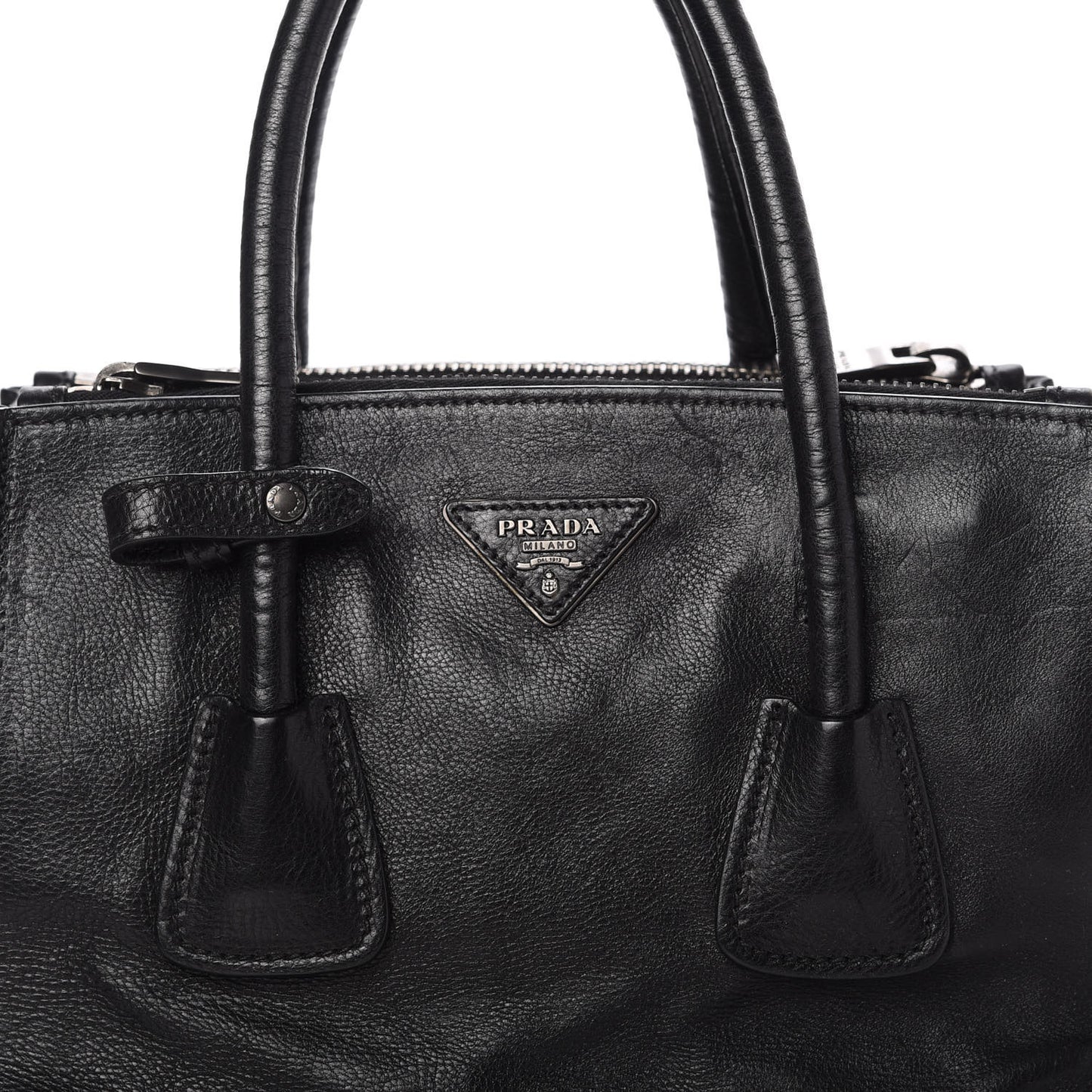 Glace Calf Twin Pocket Tote Black