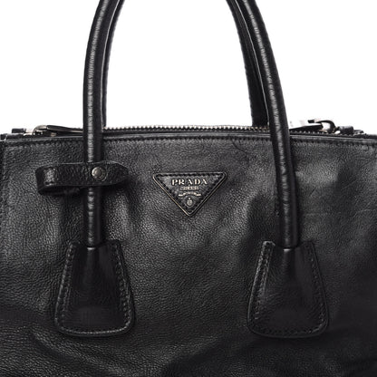 Prada Glace Calf Twin Pocket Tote Black 10 of 14