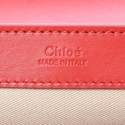 Chloe Calfskin Suede C Clutch With Chain Plaid Red 6 of 8