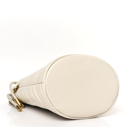 Gucci Calfskin Matelasse Mini GG Marmont 2.0 Bucket Bag White 4 of 9
