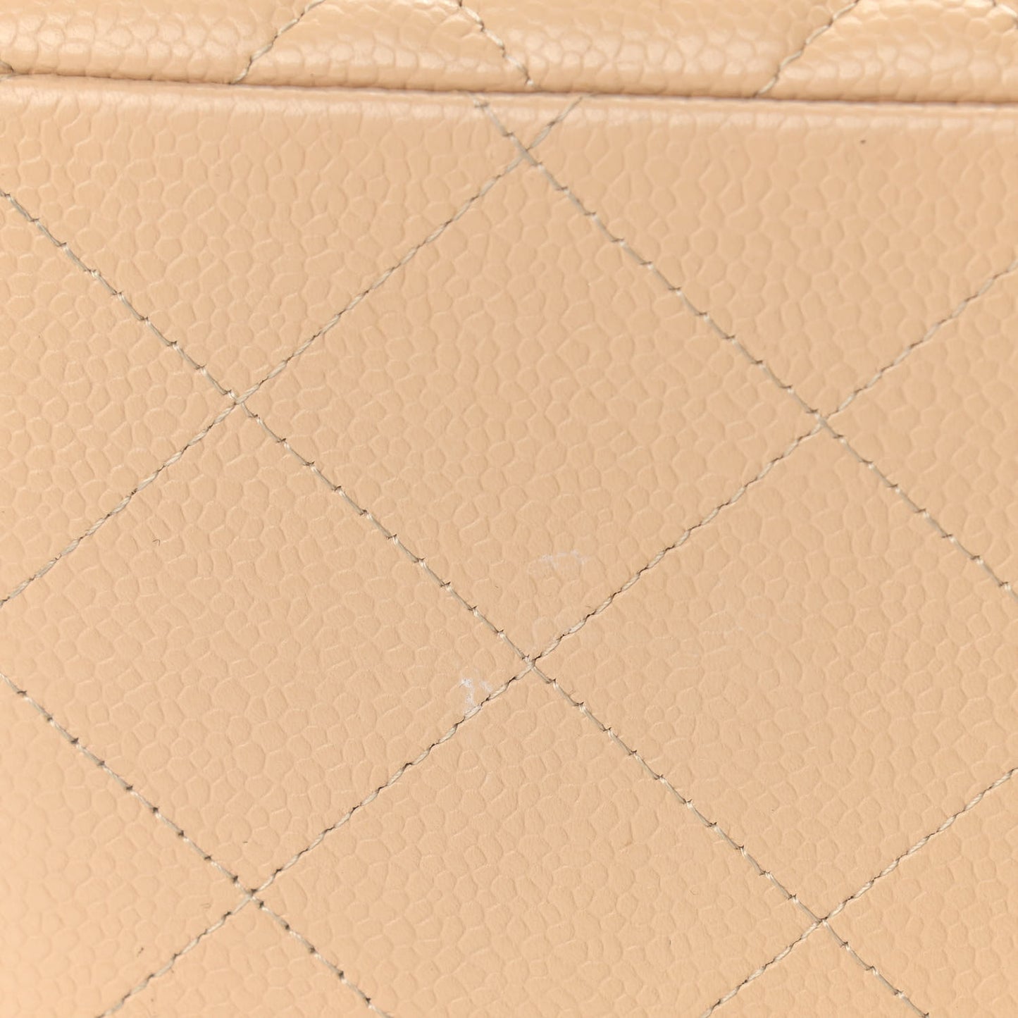 Caviar Quilted Jumbo Double Flap Beige Clair