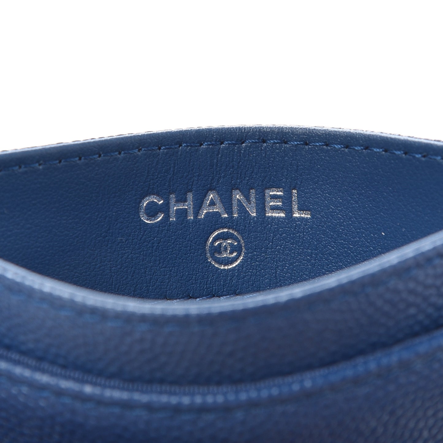Caviar Timeless CC Card Holder Bleu Fonce