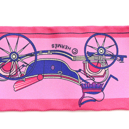 Hermes Silk Voitures Nouvelles Twilly Rouge Rose Fuchsia 4 of 4