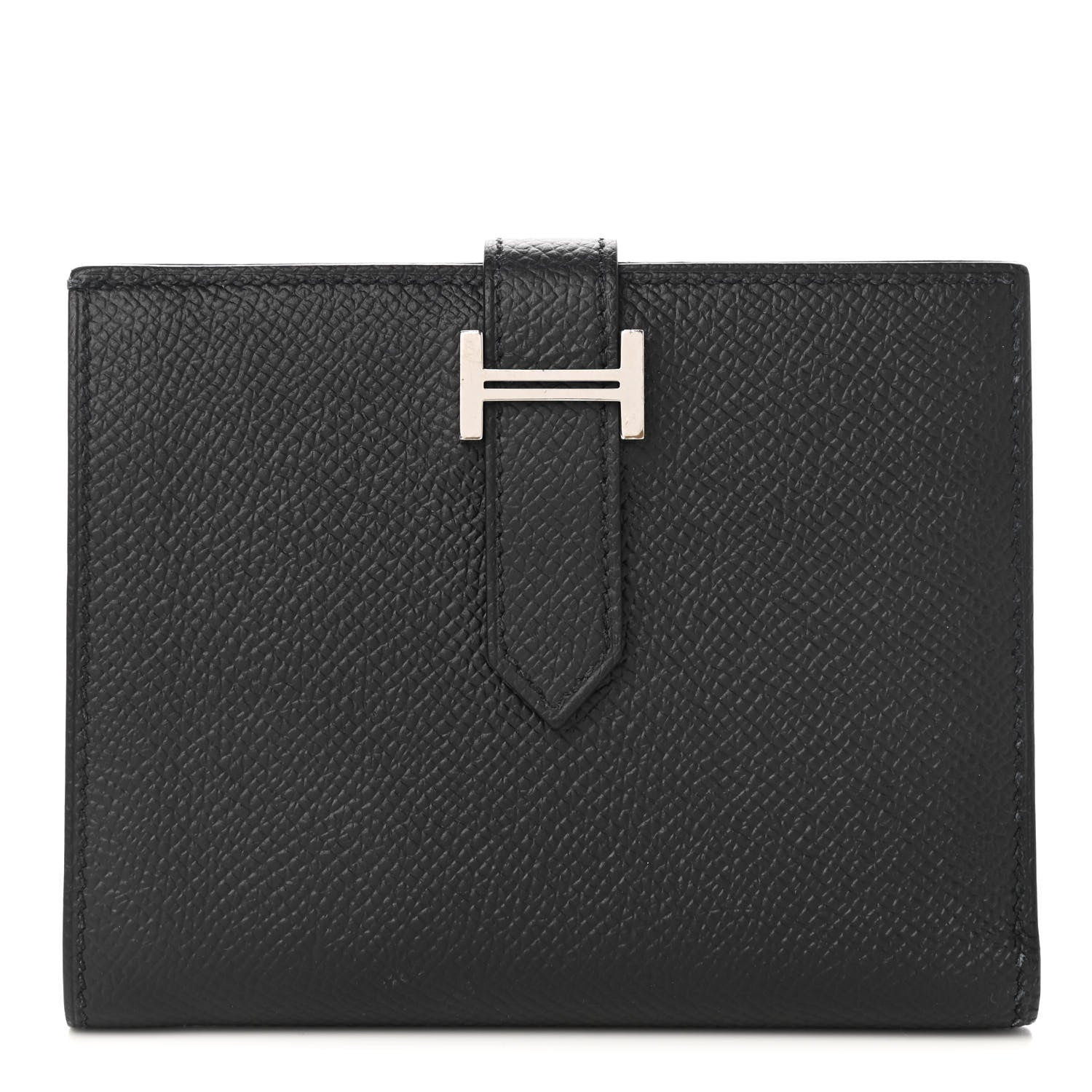 Hermes Epsom Bearn Compact Wallet Black 1 of 8