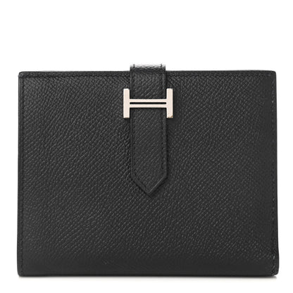 Hermes Epsom Bearn Compact Wallet Black 1 of 8