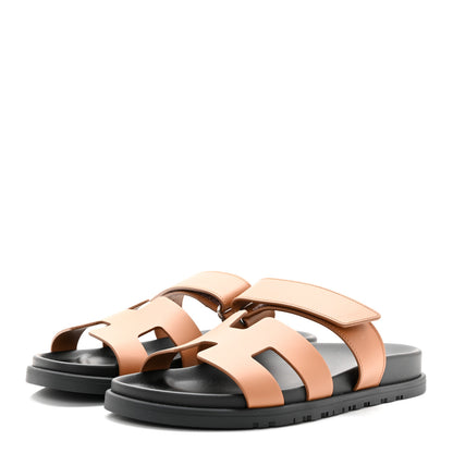 Hermes Calfskin Womens Chypre Sandals 39 Naturel 3 of 10