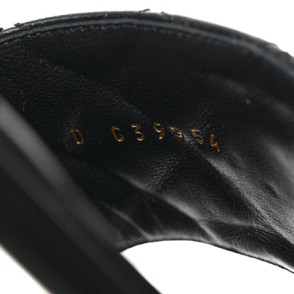 Chanel Shiny Goatskin Quilted CC Mules Sandals 40.5 Black 7 of 8