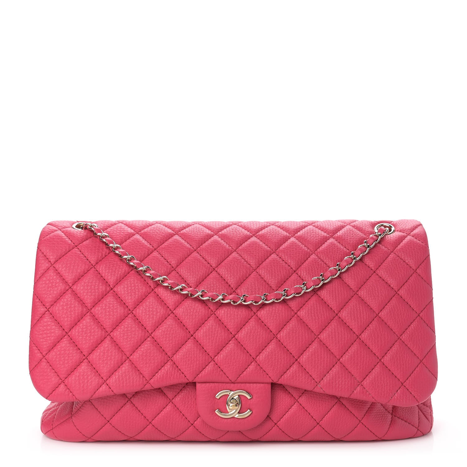 Chanel Calfskin Quilted Small XXL Travel Flap Bag Dark Pink 1 of 10