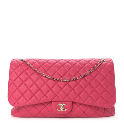 Chanel Calfskin Quilted Small XXL Travel Flap Bag Dark Pink 1 of 10
