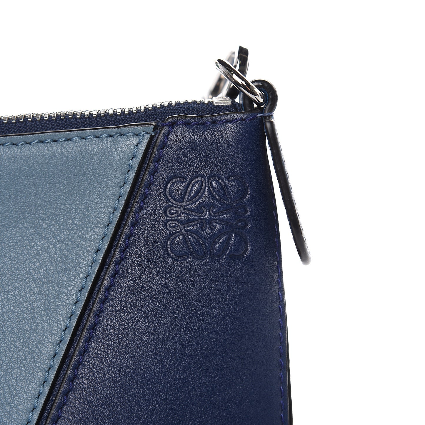 Calfskin Mini Puzzle Bag Marine Stone Steel Blue