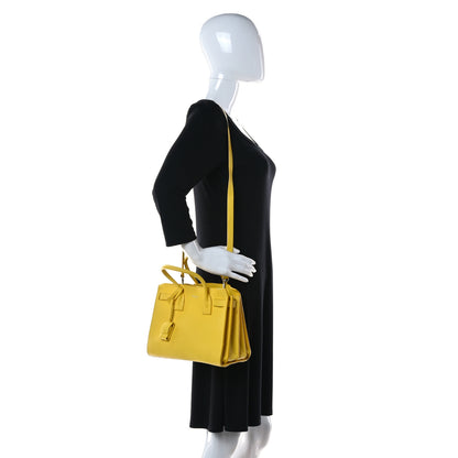 Saint Laurent Grained Calfskin Baby Sac De Jour Yellow 2 of 17