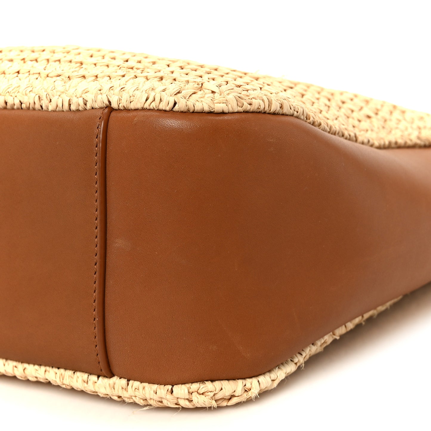 Raffia Calfskin Le 5 A 7 Small Hobo Natural Brick