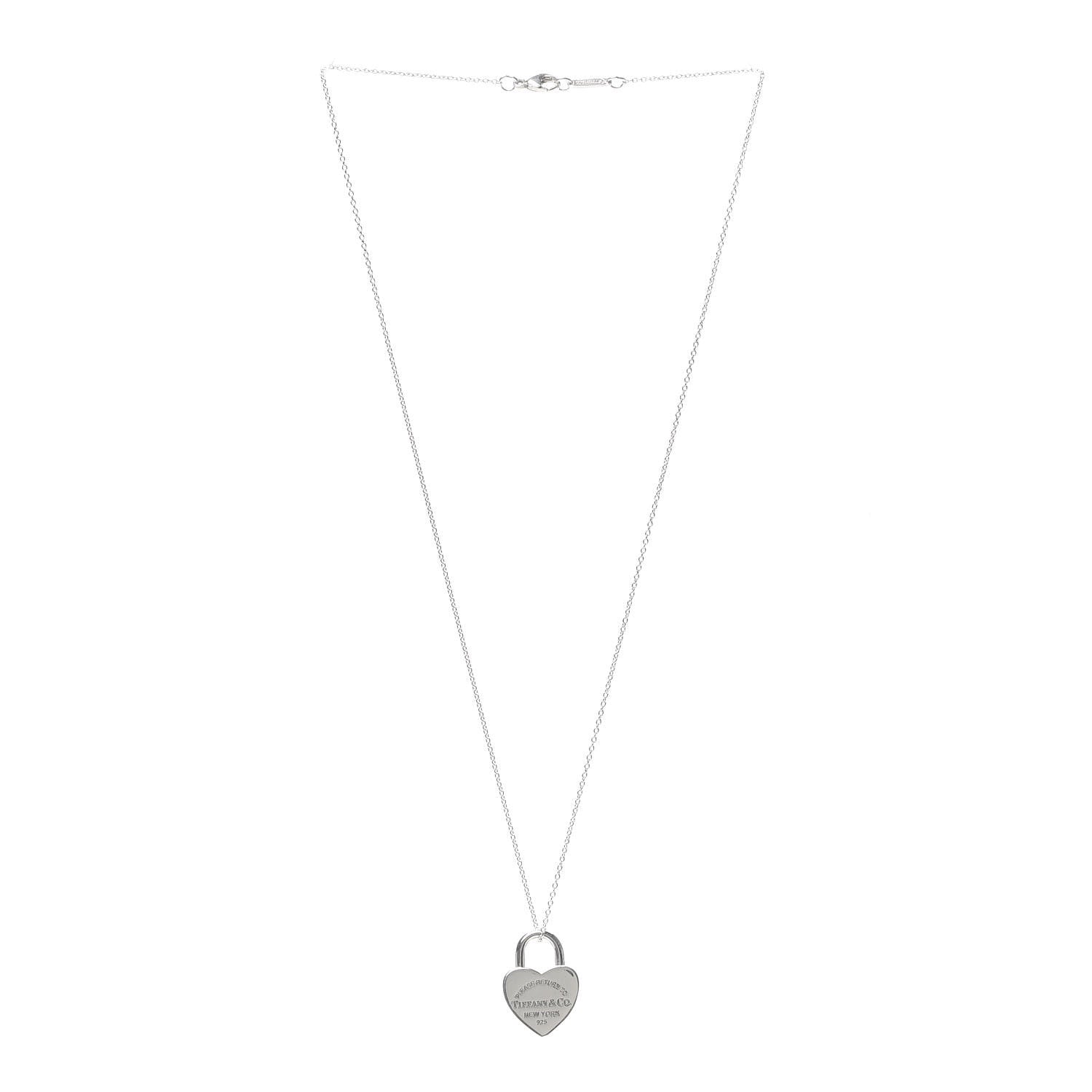 Tiffany Sterling Silver Return to Heart Lock Pendant Necklace 3 of 5