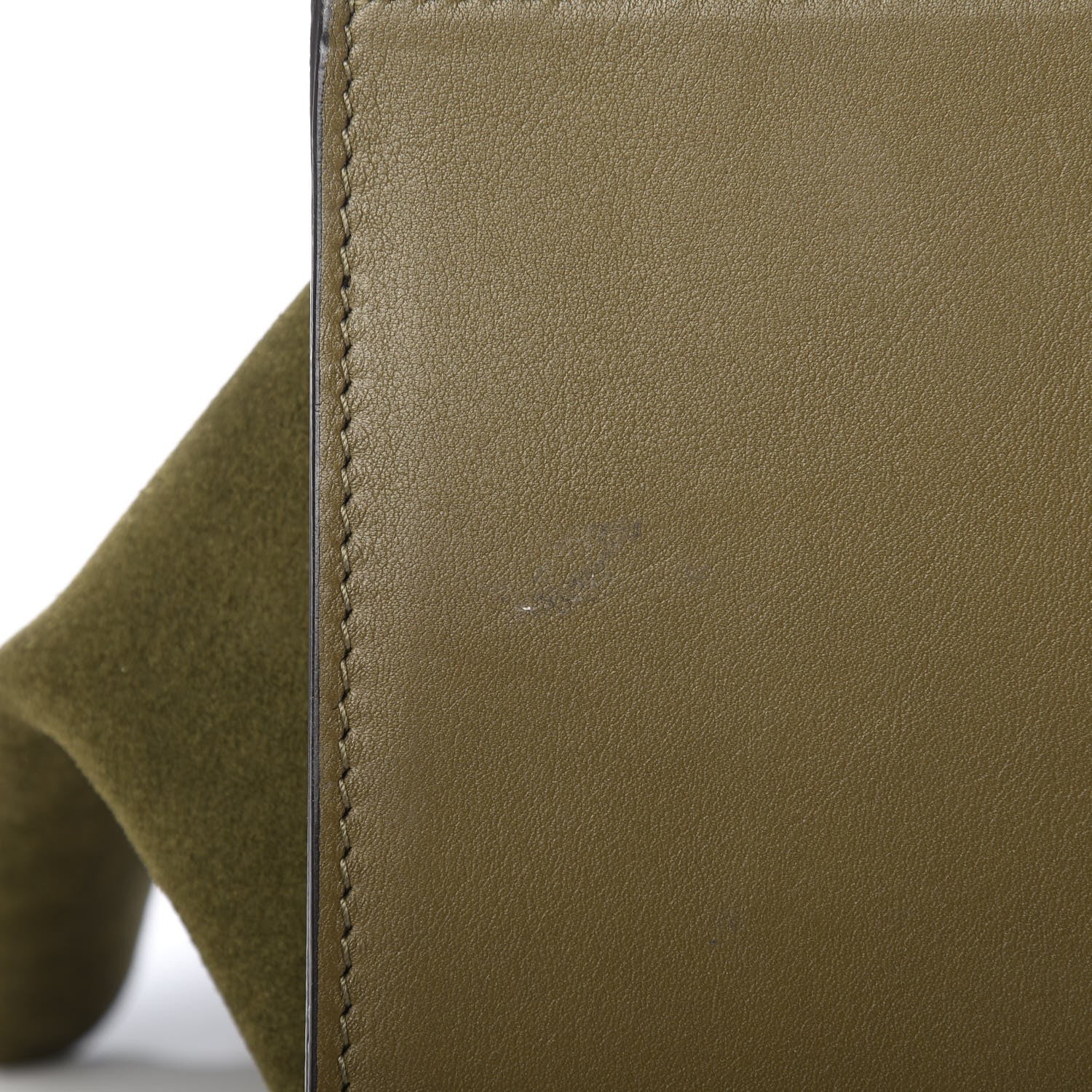 Celine Nubuck Crocodile Embossed Medium Trapeze Olive 12 of 13