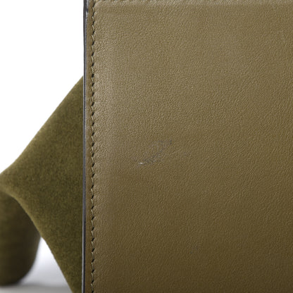 Celine Nubuck Crocodile Embossed Medium Trapeze Olive 12 of 13