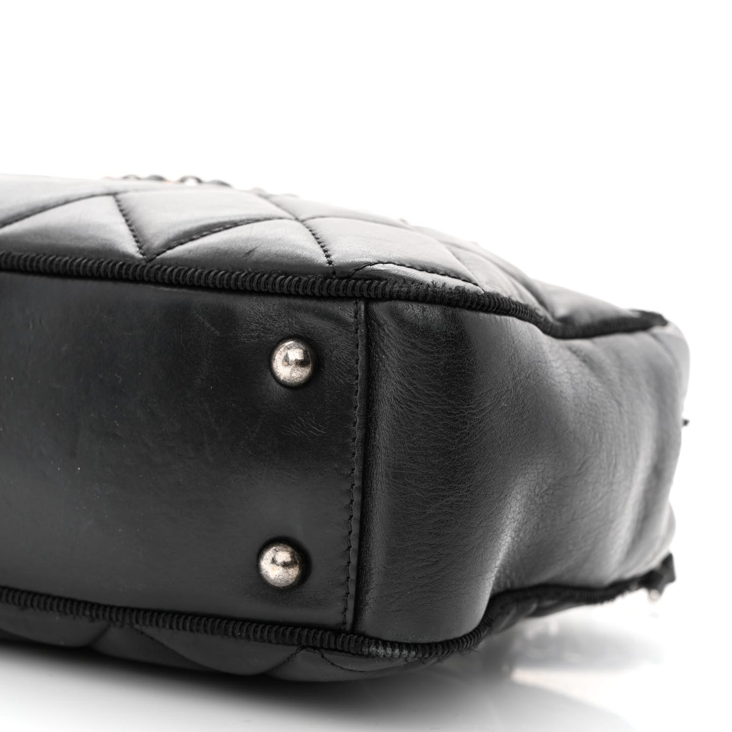 Calfskin Quilted Small Ballerine Camera Case Black