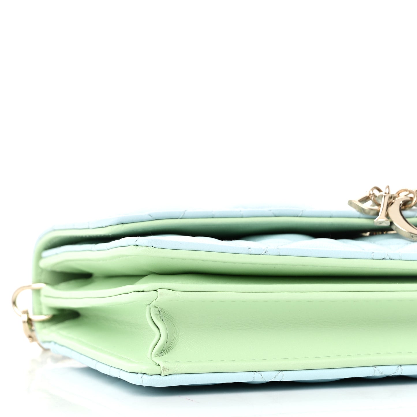 Lambskin Cannage Two Tone Mini My Dior Bag Celestial Blue Light Mint