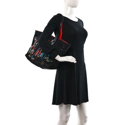 Christian Louboutin Canvas Frangibus Starlight Tote Black 2 of 8