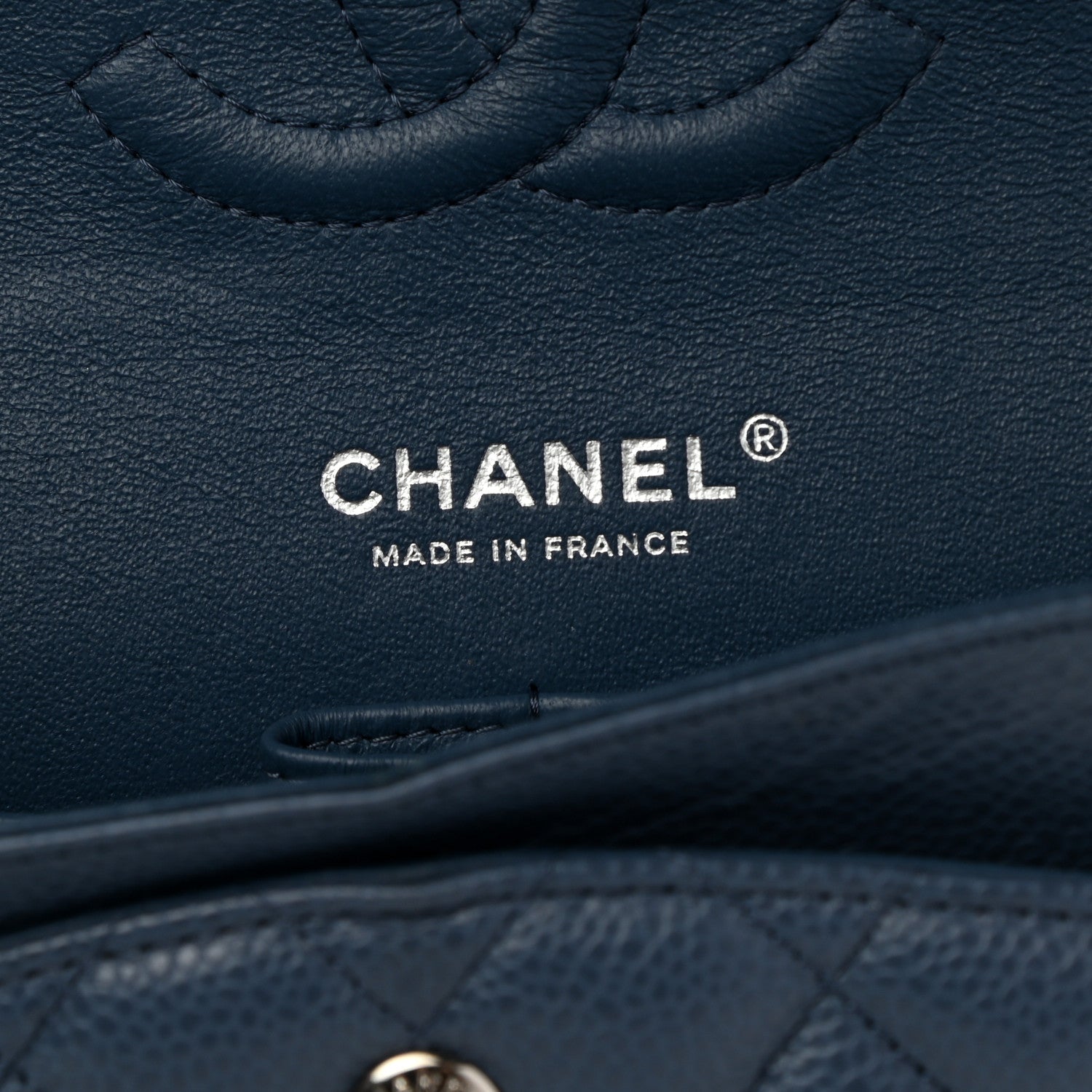 Chanel Caviar Quilted Medium Double Flap Blue 5 of 10