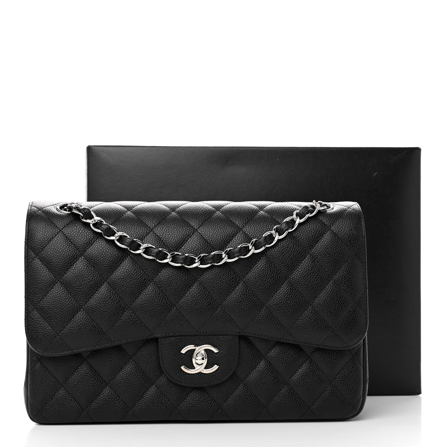 Chanel Caviar Quilted Jumbo Double Flap Black 11 of 11