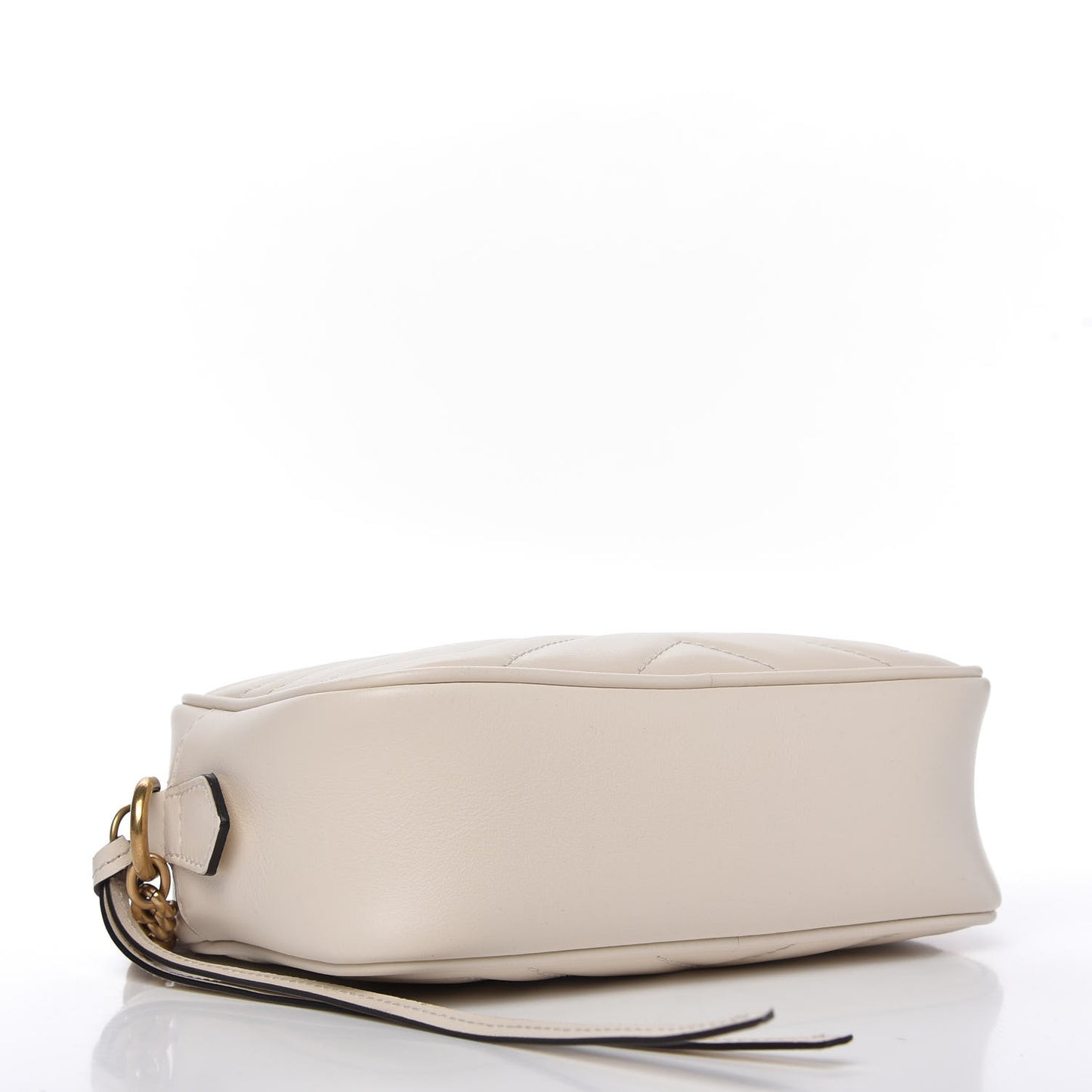 Calfskin Matelasse Mini GG Marmont Chain Shoulder Bag White