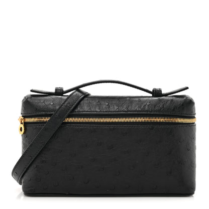 Loro Piana Ostrich L19 Extra Pocket Pouch Black 1 of 12