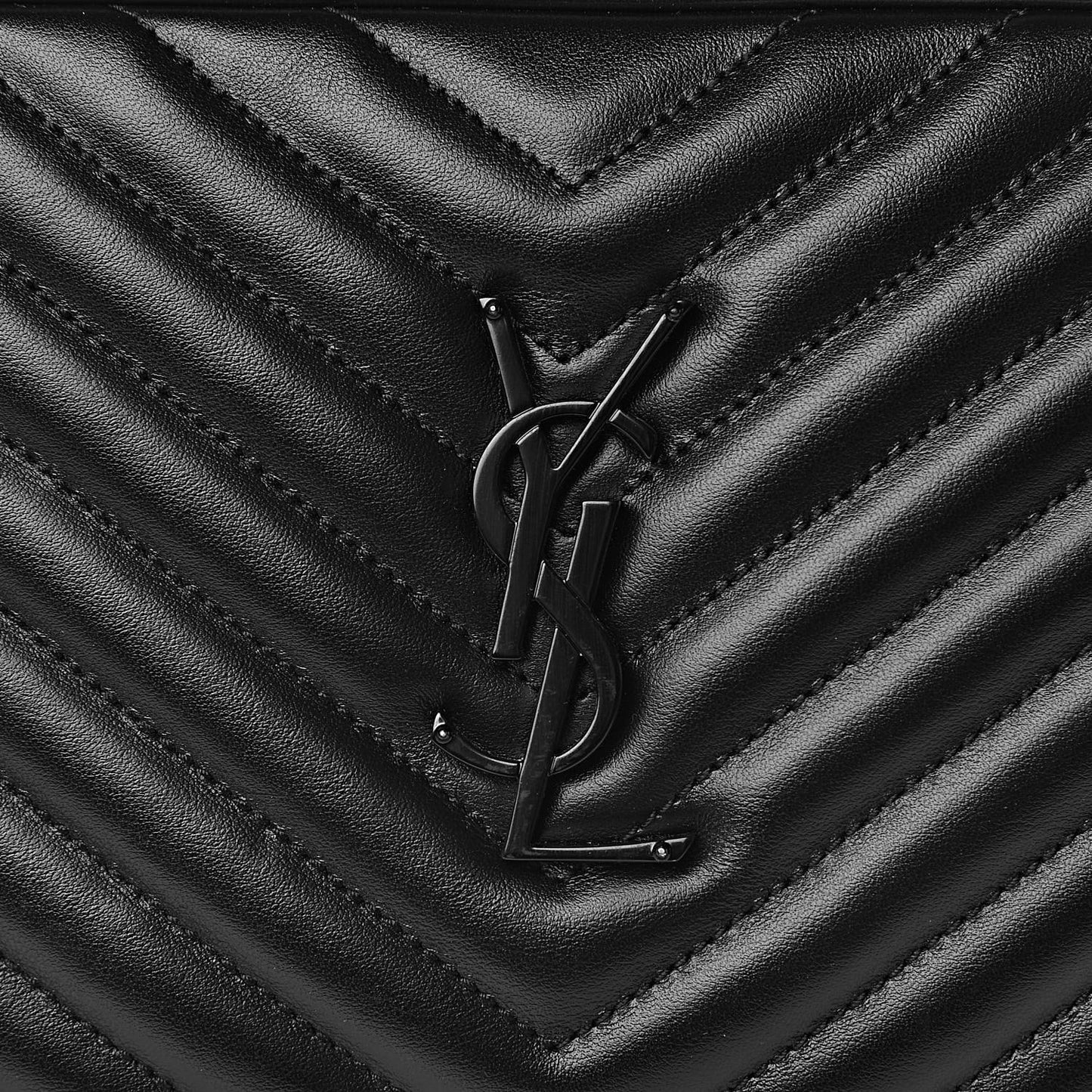 Calfskin Matelasse Monogram Lou Camera Bag Black