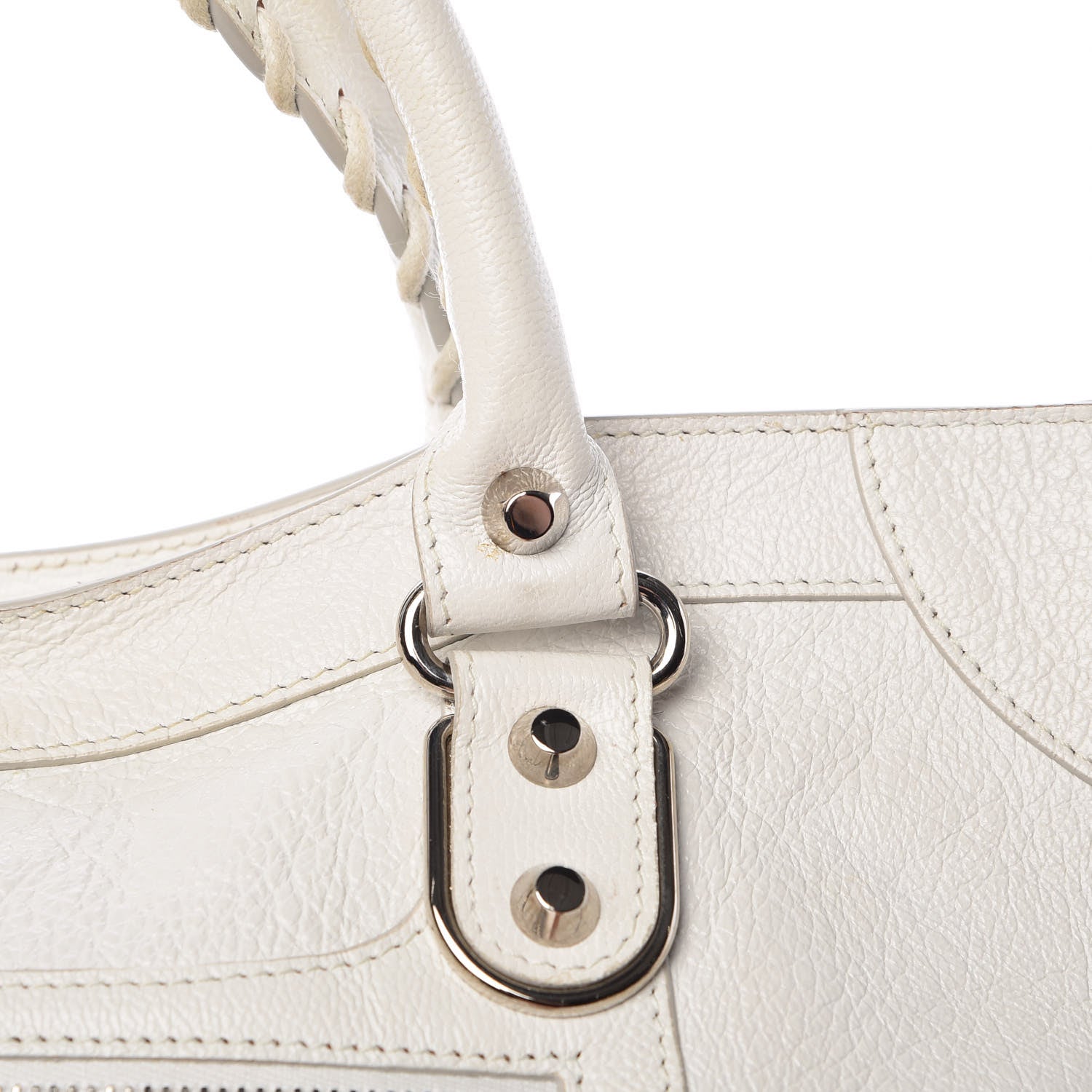 Balenciaga Chevre Silver Metallic Edge Hardware City White 11 of 15