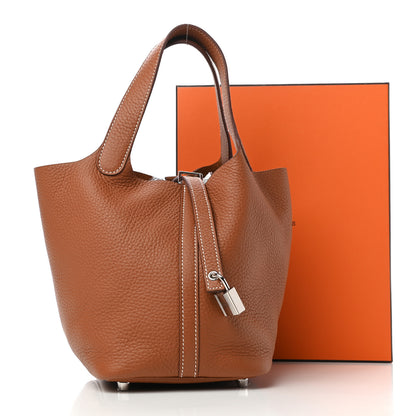 Hermes Taurillon Clemence Picotin Lock 18 PM Gold 10 of 10