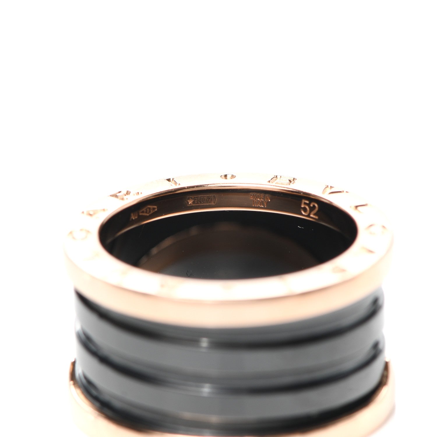 Bulgari 18K Rose Gold Black Ceramic B.Zero1 Four-Band Ring 52 6 5 of 7