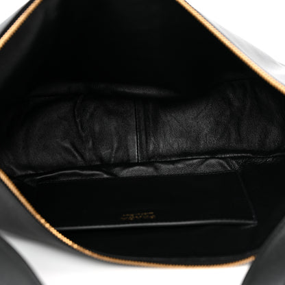 Prada Soft Grain Calfskin Large Demi-Lune Shoulder Bag Black 5 of 9
