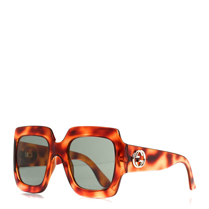 Gucci Acetate Square Frame Sunglasses GG 0053S Havana 1 of 5