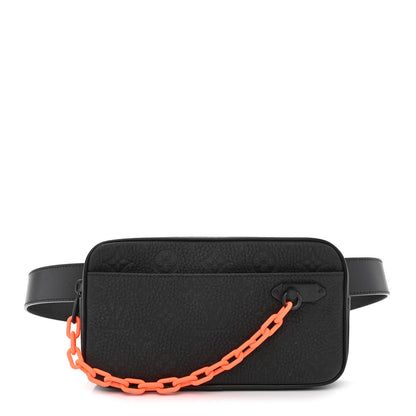 Louis Vuitton Taurillon Monogram Uniformes Solar Ray Soft Pochette Volga Belt Bag Black 1 of 10