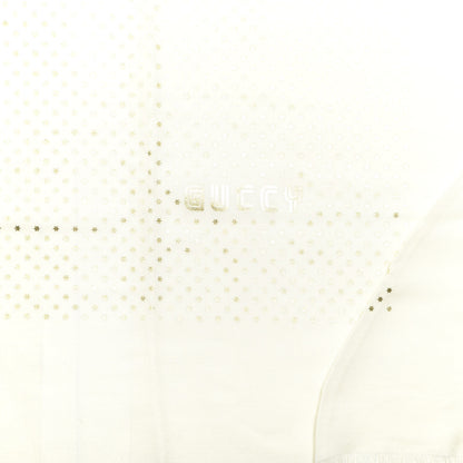 Gucci X SEGA Modal Silk Cashmere GUCCY Stars Print Scarf White Gold 2 of 4