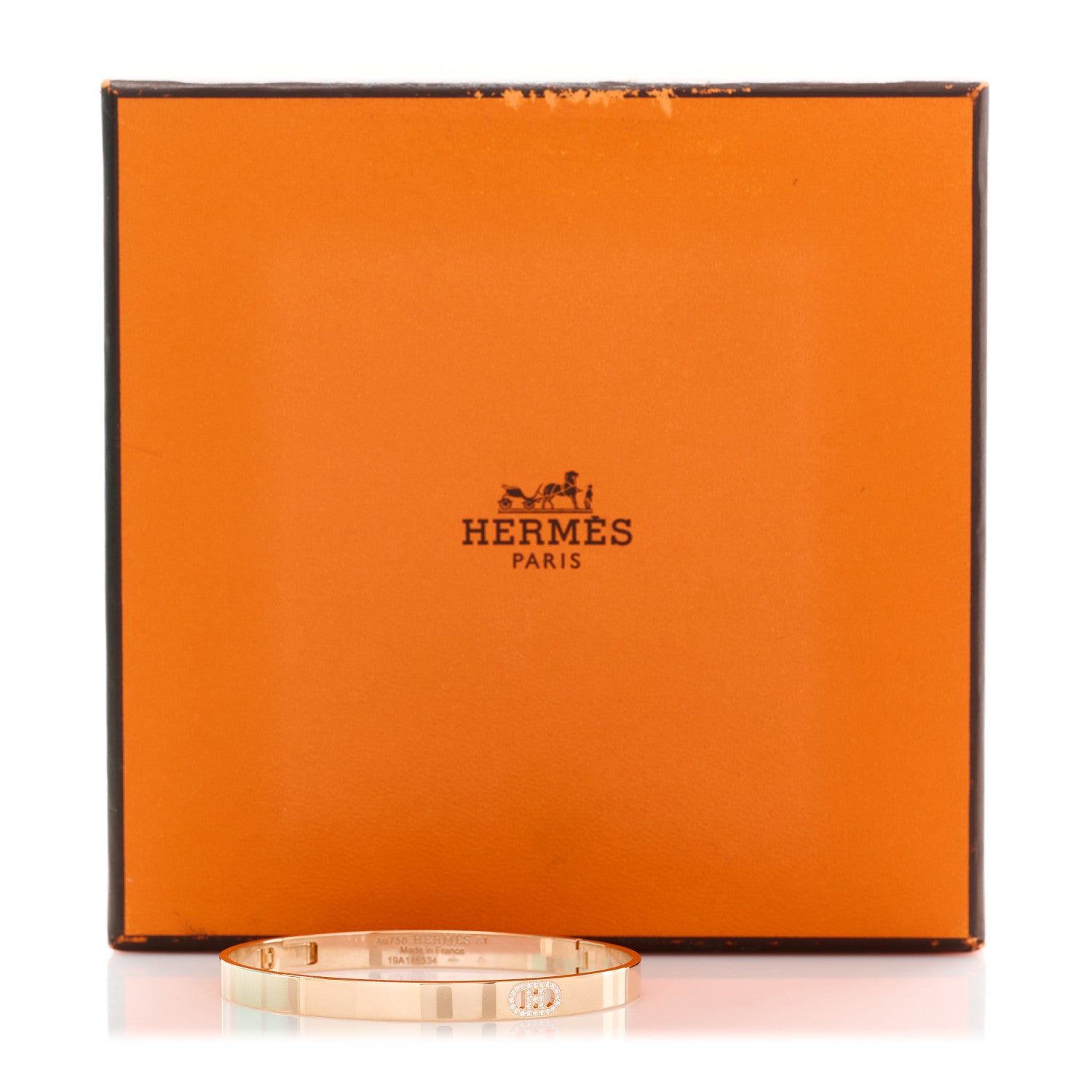 Hermes 18K Rose Gold Diamond PM H D'Ancre Bracelet ST 5 of 5