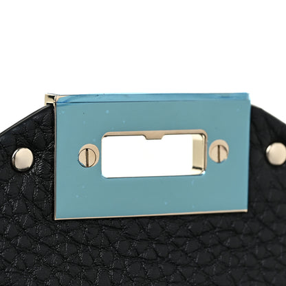 Valentino Garavani Pebbled Calfskin Rockstud Single Handle Flap Bag Black 10 of 12