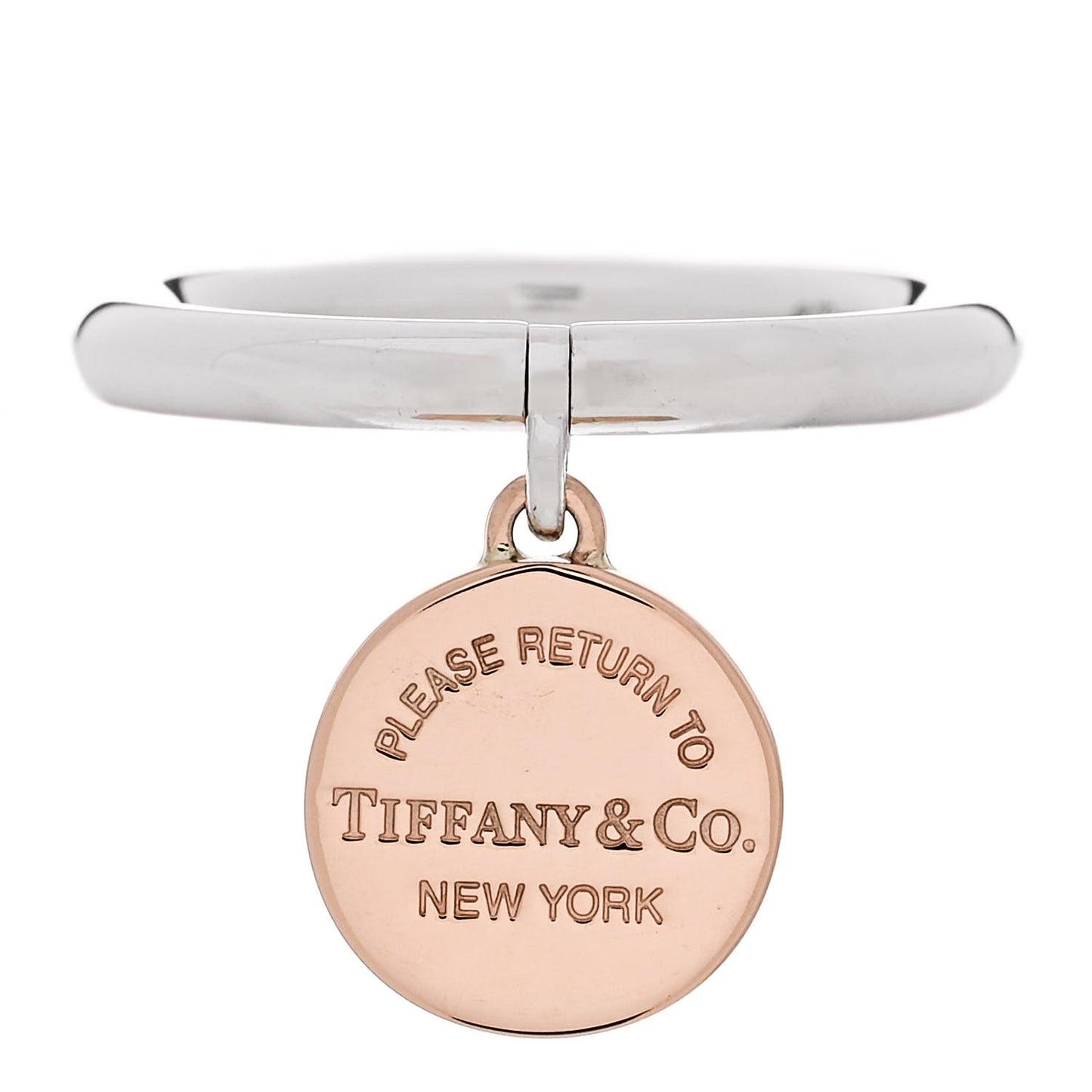 Sterling Silver Return to Tiffany Round Charm Ring 53 6.5