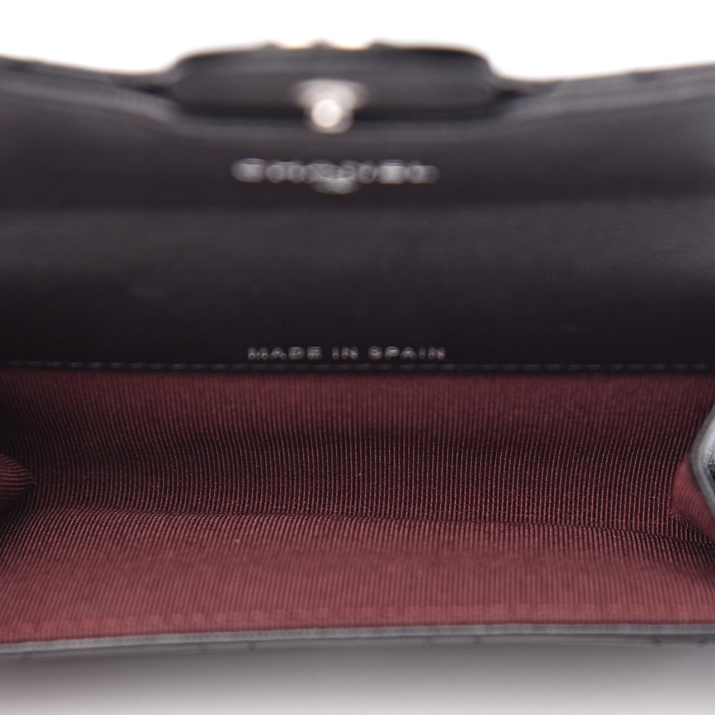 Lambskin Quilted Flap Card Holder Black