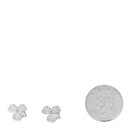 Tiffany Platinum Diamond Aquamarine Paper Flowers Earrings 2 of 5