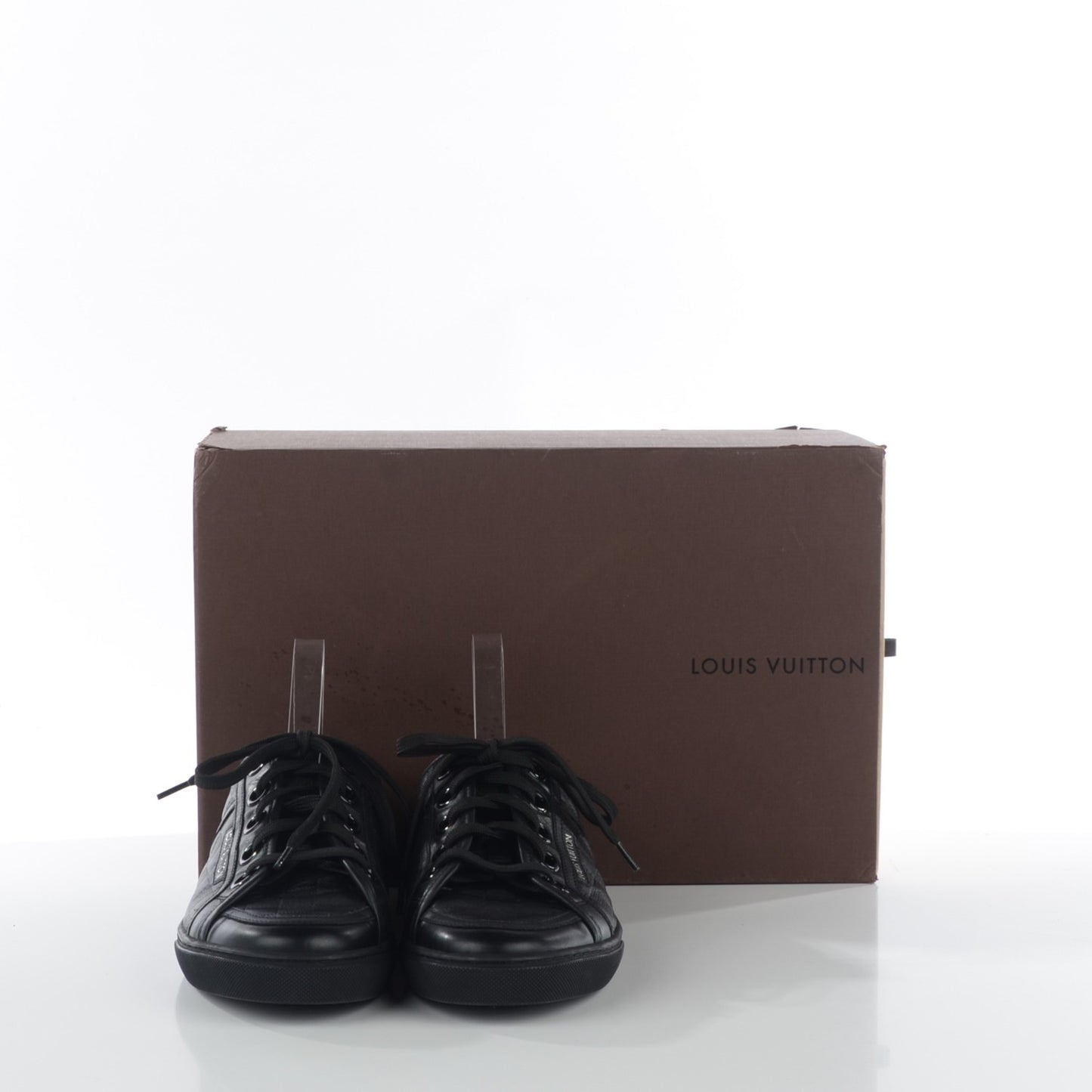 Calf Embossed Damier Brooklyn Sneakers 6.5 Black