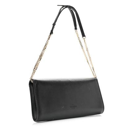 Valentino Garavani Vitello Demilune Chain Clutch Black 3 of 11