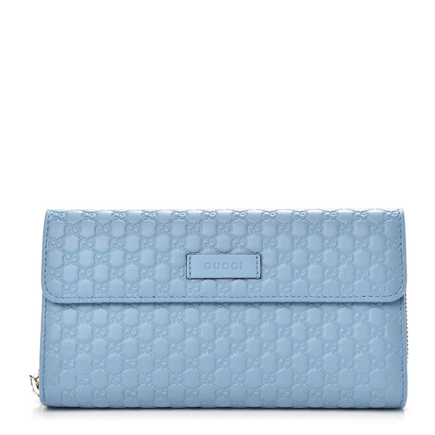 Soft Microguccissima Continental Zip Wallet Mineral Blue