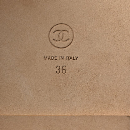Chanel Lambskin Quilted Velcro Dad Chain CC Slide Sandals 36 Beige 8 of 9