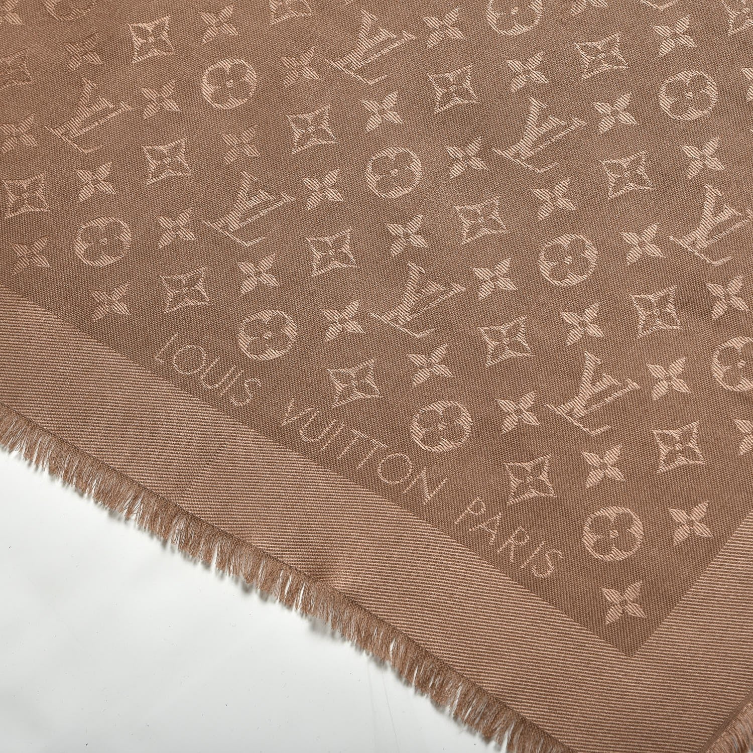 Louis Vuitton Wool Silk Monogram Shawl Dune 3 of 5