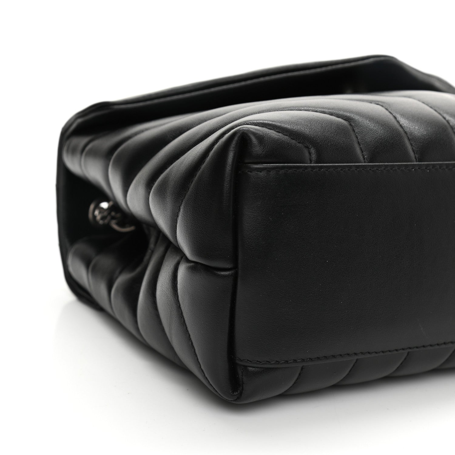 Saint Laurent Calfskin Y Quilted Monogram Small Loulou Chain Satchel Black 9 of 11