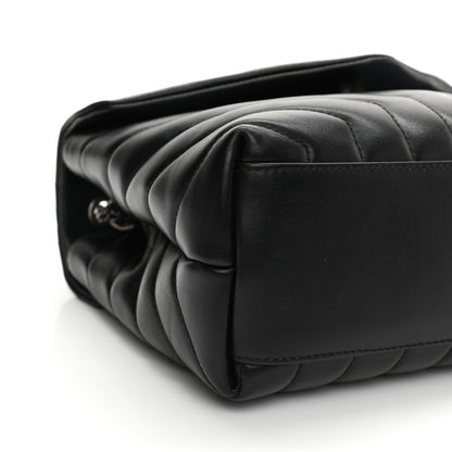 Saint Laurent Calfskin Y Quilted Monogram Small Loulou Chain Satchel Black 9 of 11