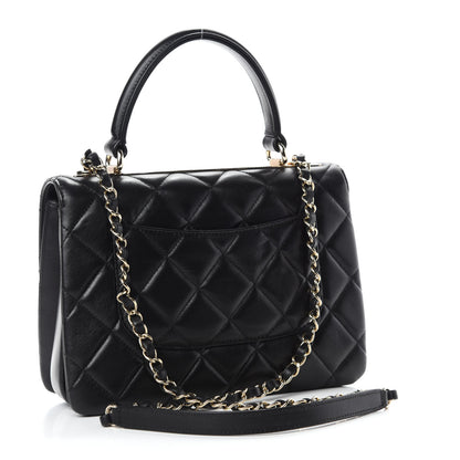 Chanel Lambskin Quilted Small Trendy CC Dual Handle Flap Bag Black 3 of 11