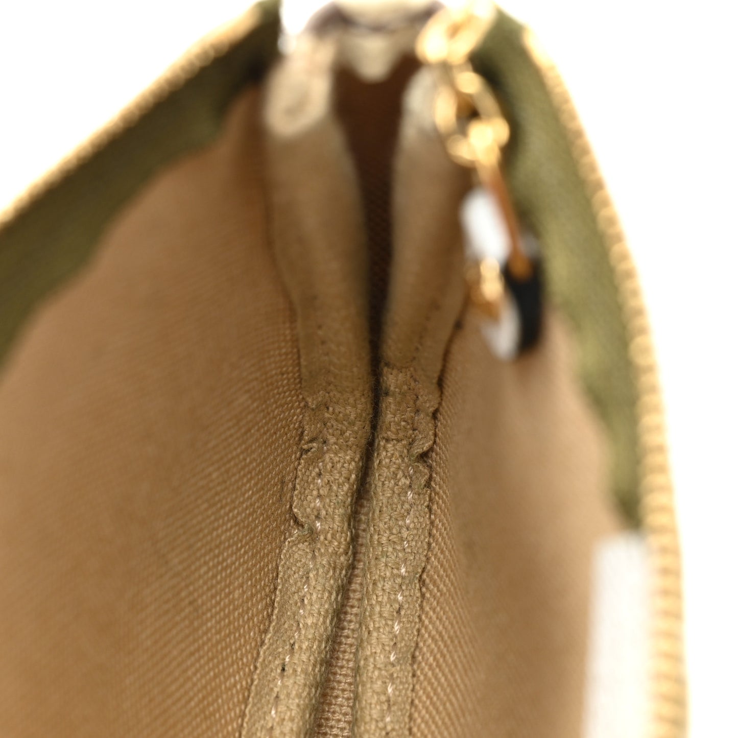 Monogram Giant Micro Pochette Accessories Kaki White