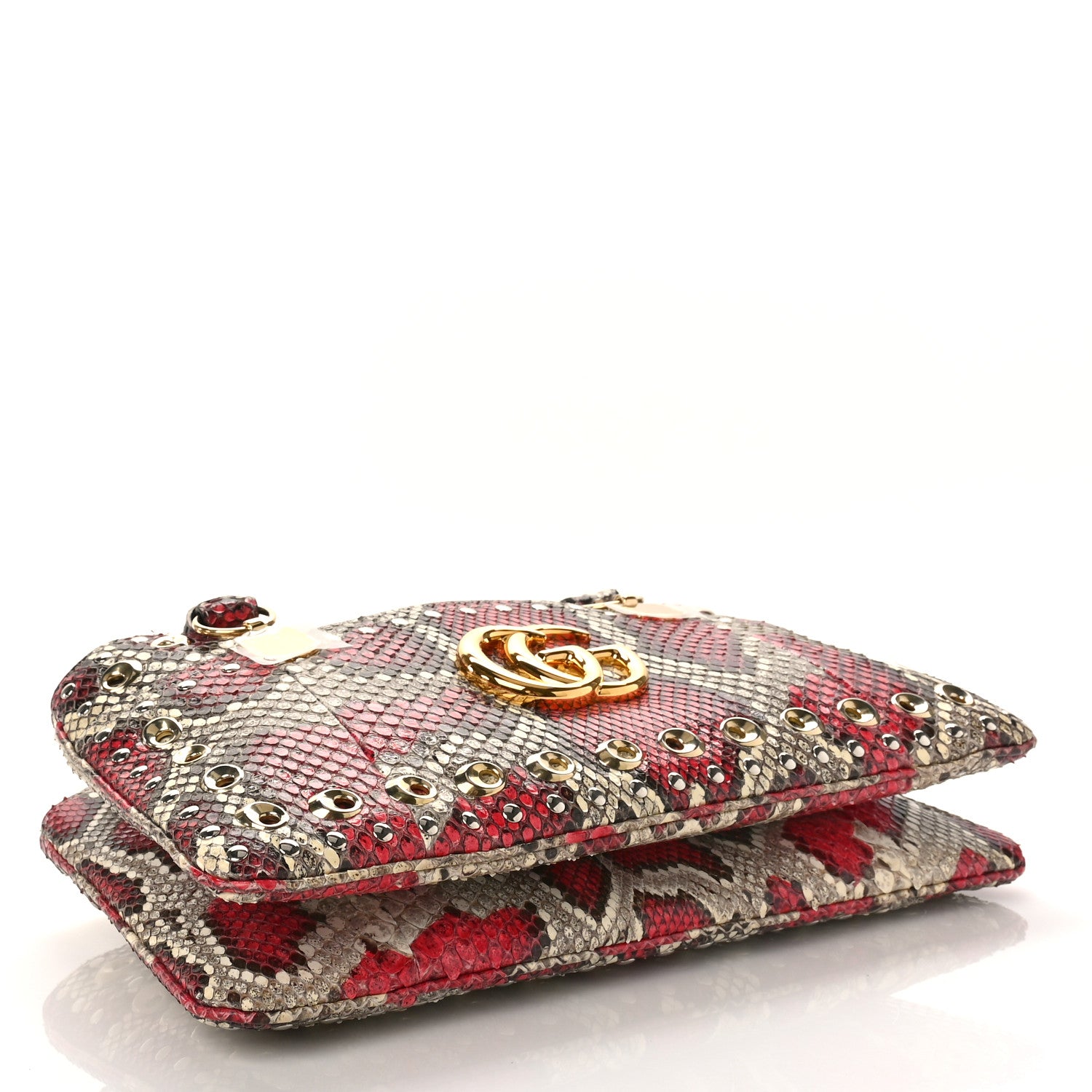 Gucci Snakeskin Large Arli Top Handle Bag Pink Beige 4 of 11